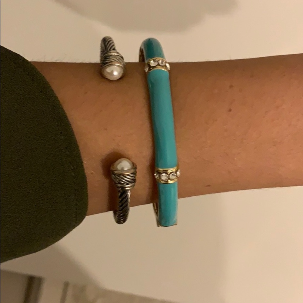 Hinge Bracelet - Gold & Teal
